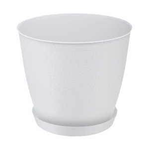 Doniczka z podstawką PELLA 14,5cm biały